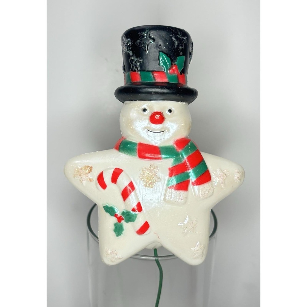 Vintage 5" Blow Mold Frosty the Snowman Star Christmas Decoration Pick